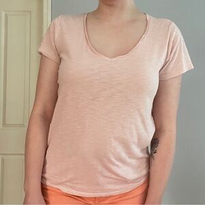 Soft rose v neck shirt